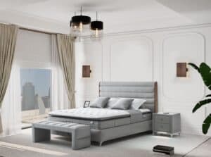 מיטה מעוצבת מרופדת עם ארגז מצעים דגם נובה+קנווס